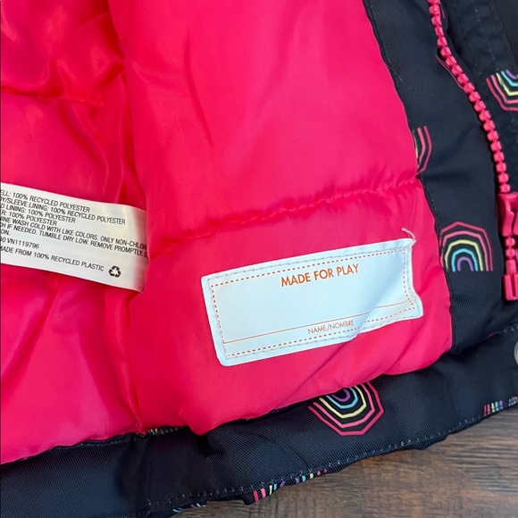 Cat & Jack 3 N 1 Snowplay Jacket In One Colorful Rainbow Patterned 18M - Picture 9 of 10